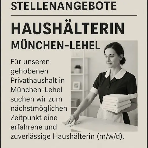 Haushälterin in München Lehel Vollzeit gesucht